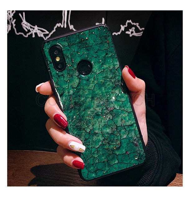 Luxury Glitter Green Diamond Crack Marble Phone Case For iphone 8 7 Plus 6 S 6s Bling Bee With Wing Cover for iphone XS MAX XR X