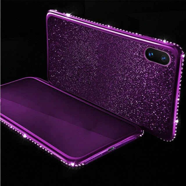Soft TPU Phone Case For Samsung Galaxy S9 S8 A7 A6 A8 S10 Plus 2018 Note 9 8 A50 S7 Luxury Plating Bling Diamond Silicone Cover
